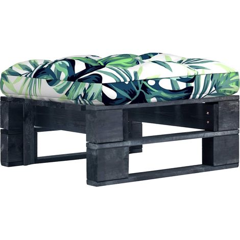 vidaXL Pouf palette de jardin noir bois de pin imprégné (1/5)