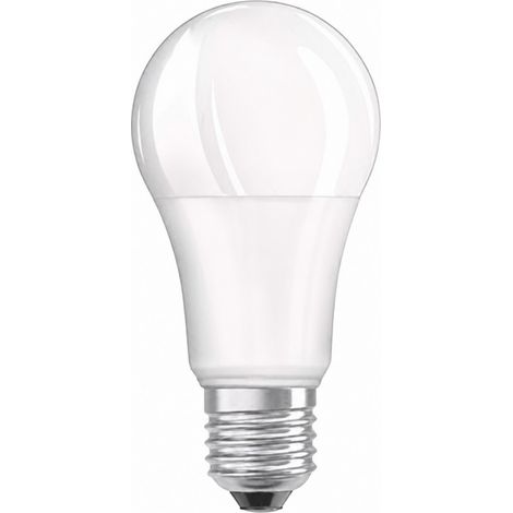 Ampoule LED standard E27, 8.5W, blanc chaud.