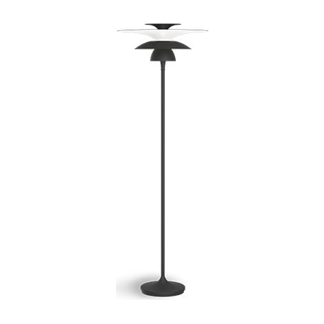 Picasso 149cm Lampadaire Plat Noir, Interrupteur Sur Cordon 1x G9 (1/2)
