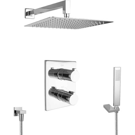 Douche pluie encastrée PaulGurkes avec thermostat et pommeau de douche 30cm (1/5)