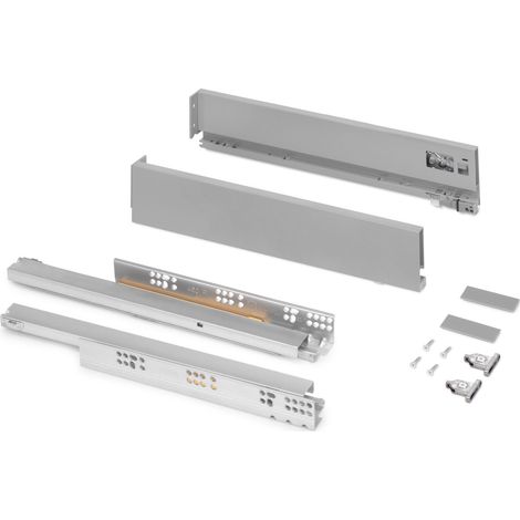 Cassetto esterno Vertex 40 kg altezza 93 mm, ProfonditC 450, Verniciato alluminio, Acciaio, 1 pezzo 3170525 EMUCA (1/5)