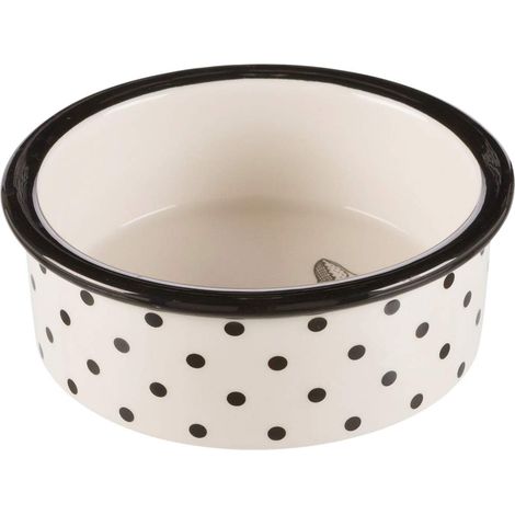 Gamelle, céramique, 0, 3 l/ø 12 cm, Blanc/Noir (1/2)