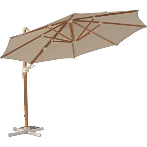 Ombrellone da giardino in alluminio effetto legno Roma Wood 3,5 m