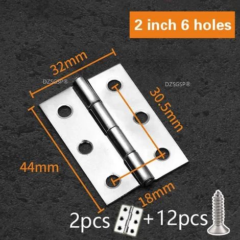 (Charnière 2-2 pouces - 12 vis) Accessoires Charnière plate épaisse de haute qualité en acier inoxydable 304 pour porte, disponible en 2 pièces (1/1,5/2/2,5/3/4 pouces) - Quincaillerie pour meubles (1/5)