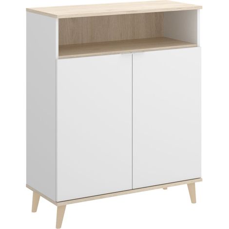 WOK Mueble Auxiliar bajo 2 puertas blanco natural (1/3)