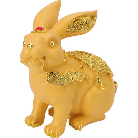 Tirelire lapin artisanale en résine, adorable figurine décorative pour épargner les pièces