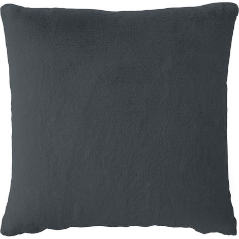 Oscar - coussin - en fausse fourrure - 60x60 cm - gris foncé (1/4)