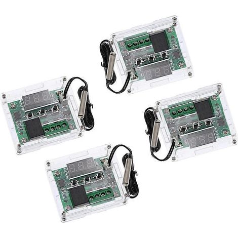 Lot de 4 W1209 avec boîtier, carte de contrôle de température numérique 12 V CC, micro-thermostat numérique - 50-110 °C (1/5)