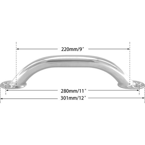 Stainless steel handles, grab bars, 9-inch and 12-inch boat handles, yacht handrails, boat hardware, RV accessories - 9-inch handles - stainless steel (1/4)