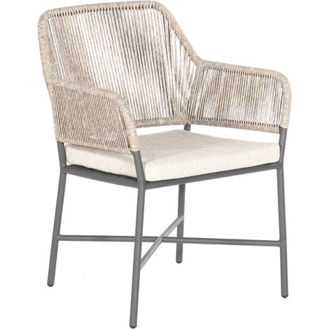 Sonnenpartner Toulouse Diningsessel Gartenstuhl Alu mit Polyrope white-coral (1/5)