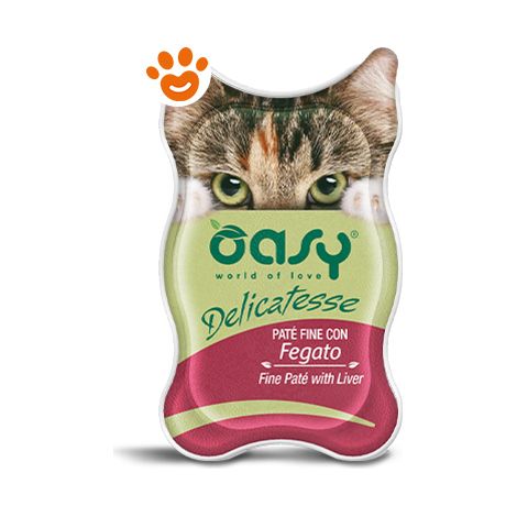 Oasy Cat Delicatesse Paté con Fegato - Oasy Cat Delicatesse Paté con Fegato - Vaschetta Da 85 Gr