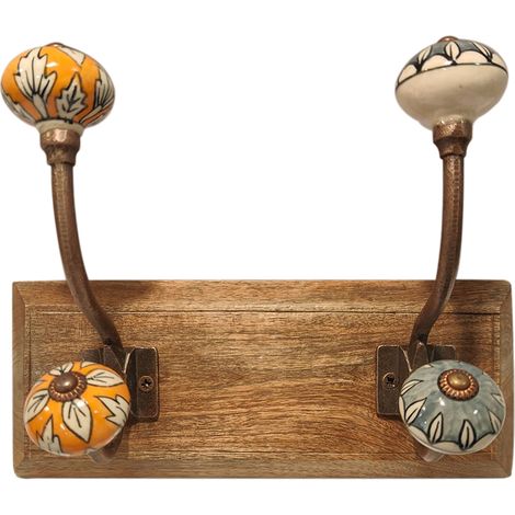 Signes Grimalt Appendiabiti Hanger 2 pomelli  Marrone - 0x26x11 cm