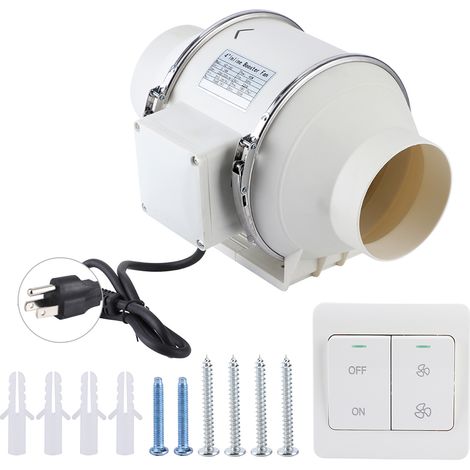 Extractor de aire en línea de alta eficiencia para baño y cocina (4 pulgadas) (1/5)