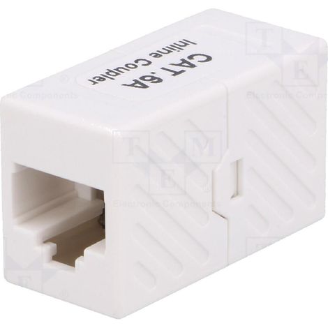RJ45 femelle droit x2 Cat.6a - Blanc