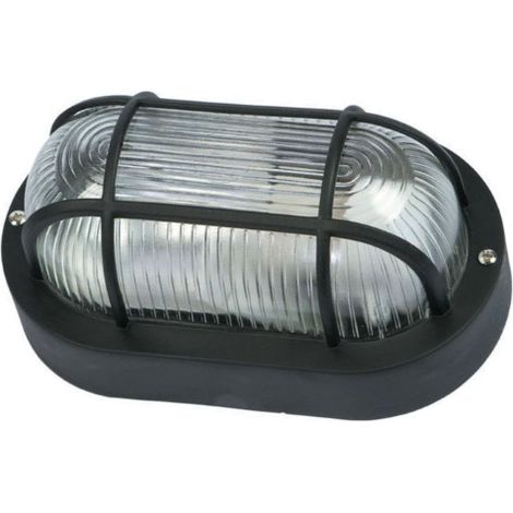 Plafonnier FME Art 62.703 Lampe ovale avec grille noire E27 pour lampes jusqu&39A 60W
