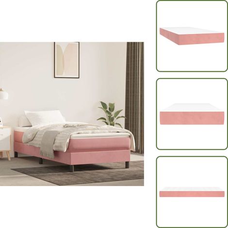 Matelas de lit à ressorts ensachés rose 80x220x20 cm velours - Matelas À Ressorts Ensachés - Matelas À Ressorts Ensachés - Matelas - Meuble De Chambre À Coucher