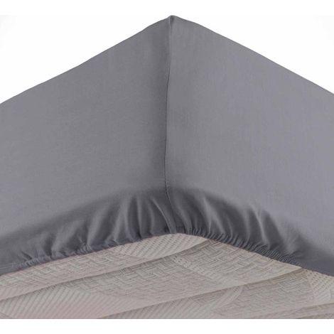 Paris Prix – Drap housse microfibre 90x190cm – Bonnet 30cm – 100% polyester ultradoux – Couleur anthracite – Certification Oeko-Tex Standard 100