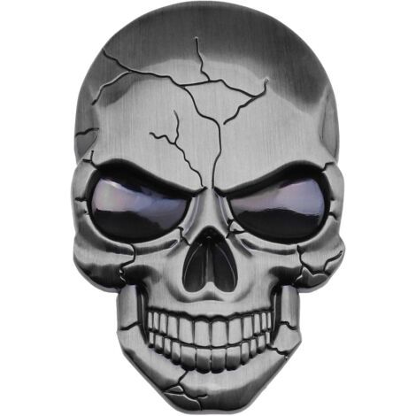 Autocollant de Voiture 3D Métal Decal Crâne Punisher Étanche Décoration Logo Crâne Emblème Badge Decal pour Voiture Camion Moto Réfrigérateur Ordinateur Porte Argent