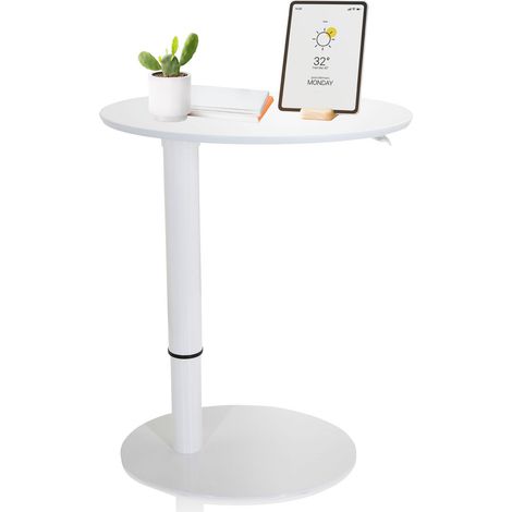 Stehtisch / Beistelltisch STAND III 65 x 50 cm oval weiß hjh OFFICE