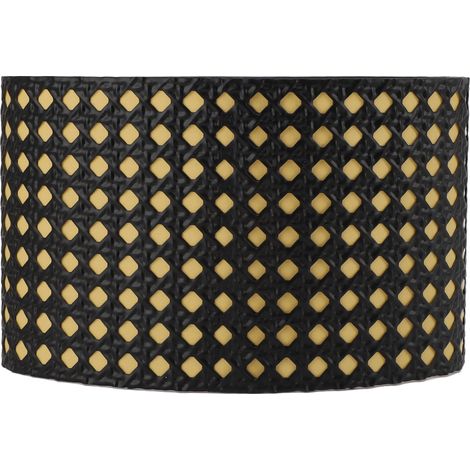 Abat-jour ovale en métal creux sculpté, compatible avec les douilles E27 et E14, pour bureau, chambre et salon, doublure noire et jaune. (1/5)