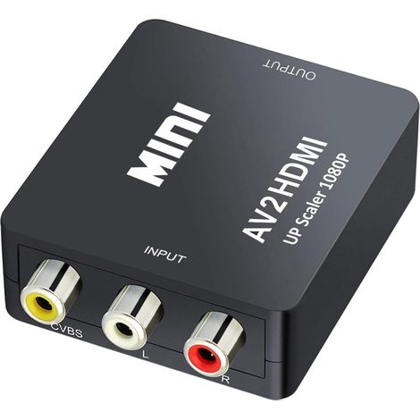 Beijiyi – Convertisseur AV RCA vers HDMI 1080P – Entrée composite PAL/NTSC – Sortie HDMI 720P/1080P – Compatible Caméra, Xbox, PS1, PS2, WII
