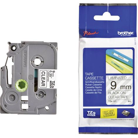 Brother TZE-Schriftbandkassette TZESchriftbandkassette TZe-121 TZe121 Transparent Black (TZE121)