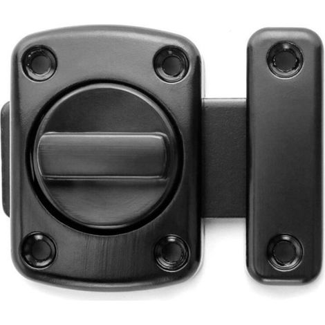 Loquet Rotatif - Verrou De Sécurité Pour Porte - Alliage De Zinc - 54 X 40 Mm - Noir - 1 Pièce (1/5)