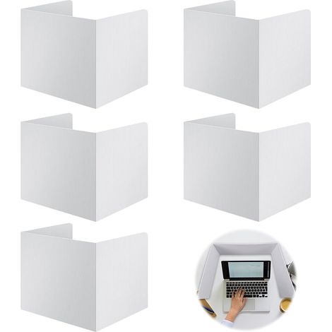 Lot de 5 séparateurs de bureau - Portable - En forme de U - Pliable - Séparateur de table - Pour l'école, le bureau, la bibliothèque (1/3)