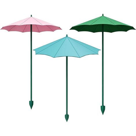 3er-Set Pflanzenschirme für den Außenbereich, UV-Schutz, windfest, 44 cm hoch, schützen Ihre Pflanzen vor der Sonne, blau, rosa, grün (1/5)