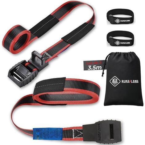 Straps with Protection - Bike Carrier Strap for Roof Bars, Kayak, Paddle and Roof Box - 3.5 m (1/5)