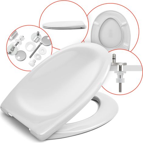 Abattant WC ovale 37 × 44 cm – frein de chute, antibactérien, ovale large (1/5)