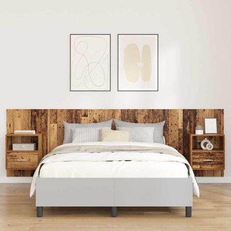 vidaXL Tête de lit avec armoire 3 pcs Bois Ancien Bois d'ingénierie