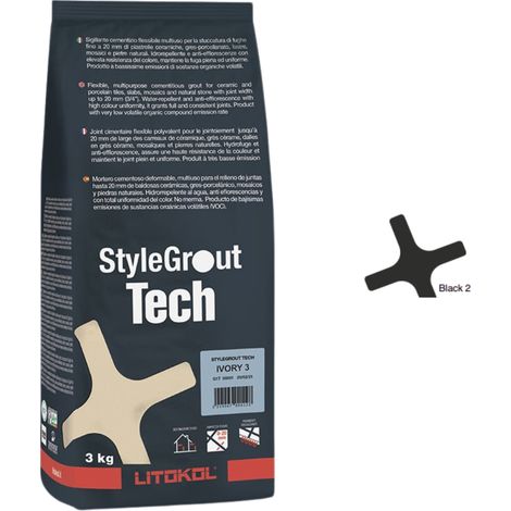 Mortier pour joint carrelage StyleGrout Tech 3kg LITOKOL Mortier SyleGrout Tech LITOKOL Black 2 (Noir)