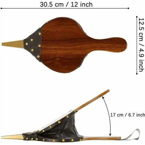 Soufflet de cheminée manuel en fonte avec cordon de suspension pour cheminée, barbecue, camping en plein air 30,5 cm (1/4)