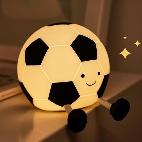 Veilleuse de football pour enfants, lampe de chevet rechargeable en silicone à 3 niveaux à intensité variable pour chambre d'enfant, tout-petit, décoration de bureau (1/3)