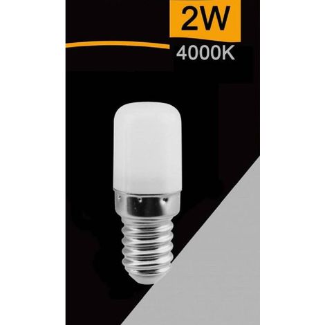 TrAdE Shop Traesio - Lampadina Led E14 2watt Luce 4000k 6500k 3000k Per Frigorifero Sparac-e14-2w-0s2 - -Bianco Naturale -