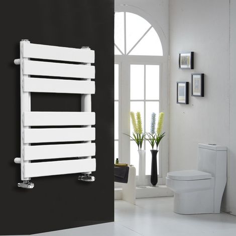 Flat Panel Heated Towel Rail Bathroom Rad Radiator White 650x500mm