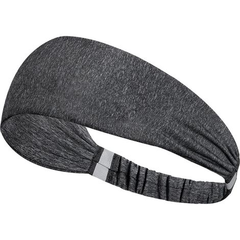 Bandeau de sport unisexe absorbant la transpiration rapidement, élastique large et doux, confortable, gris (1/5)