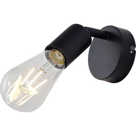 Applique murale 1xE27 23W IP20 – Métal noir (1/4)