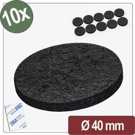 Quadrios 26SA129 Feltrini autoadesivo, rotondo Nero (Ø x A) 40 mm x 4 mm 10 pz.