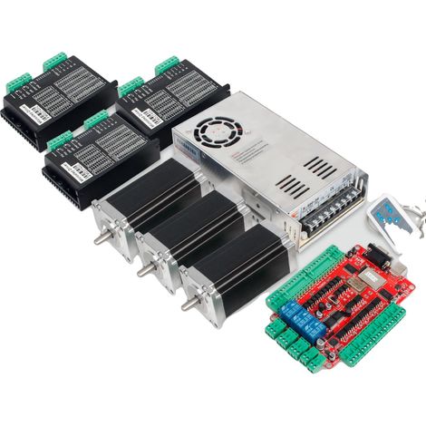 Kit de Contrôleur CNC 3 Axes, Moteurs Pas à Pas, Logiciel Inclus, kit 3 axes, 8mm-a (1/2)