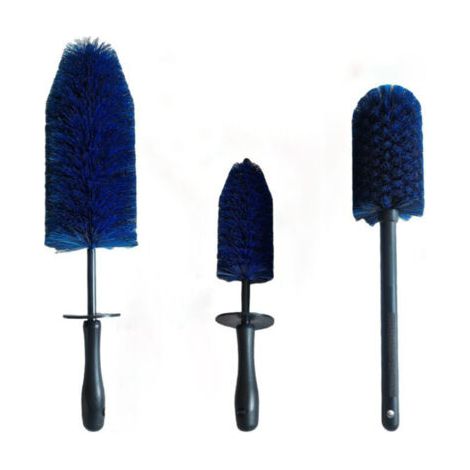 Ensemble de 3 brosses de nettoyage de roues, brosses de nettoyage de compartiment moteur, brosses de voiture, brosses de nettoyage de pneus, brosses de détail, brosses de nettoyage de voiture (1/5)