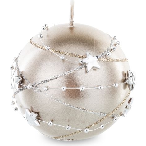 Weihnachtskerze Champagner Paraffin 8x8x8 cm (1/5)