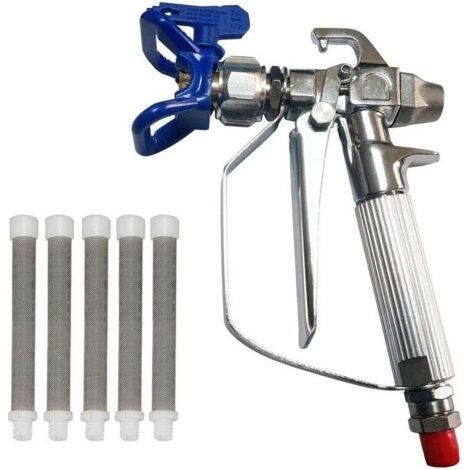 S-giant Airless Pistolet Peinture Haute Pression 3600 PSI + Buse Siège +5 x Airless Peinture Pistolet Filtre (1/5)