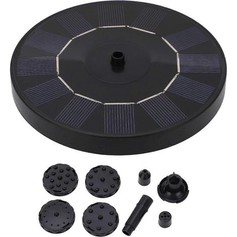 Solar-Wasserpumpe 1W 130mm Solarpanel-Springbrunnenpumpe 30-50cm Sprühhöhe mit 6 Düsen