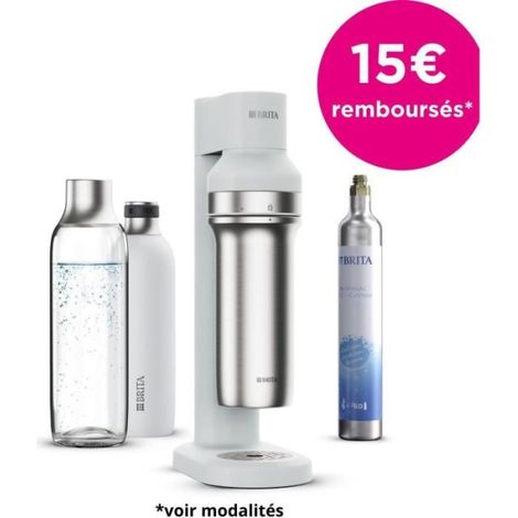 Machine a Soda Machine a soda BRITA - SodaTRIO Blanche - 1 Bouteille 1L et 1 Cylindre de CO2 inclus