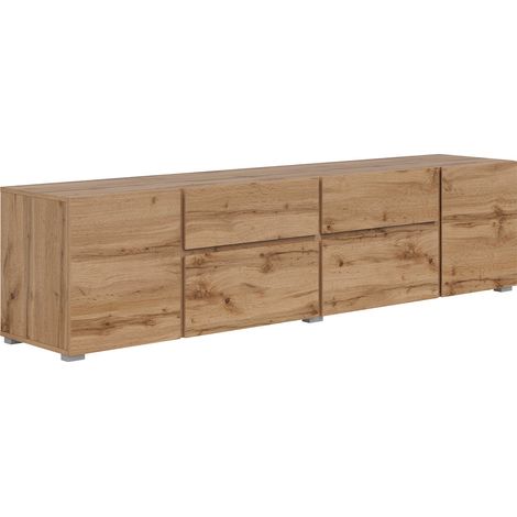 Meuble TV 4 portes 2 tiroirs 195 cm Maxis Bois (1/5)