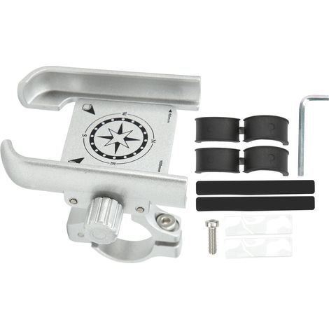 Support de téléphone GUB-P40 pour moto, vélo, scooter - réglable à 360°, fixation universelle (argent) (1/5)
