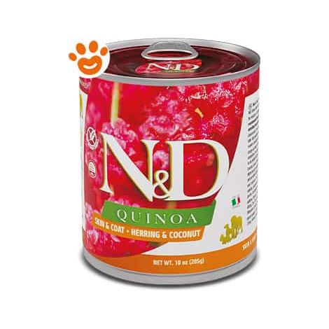 Farmina Dog N&D Quinoa Skin & Coat Adult Aringa e Cocco - Lattina 285 Gr - Cibo Umido Cani
