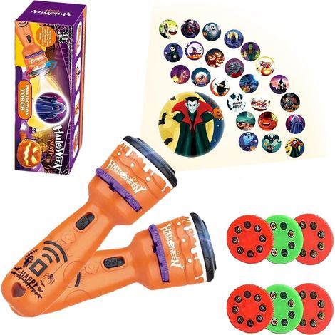 2er-Pack Geschichtenprojektor-Taschenlampe, Kinderspielzeug für Halloween, Halloween-Geschichtenlampe, Schlaf-Geschichtenprojektorlampe für Kinder (1/5)